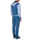 Colorblock Zip-Up Hooded Track Jacket, Blue