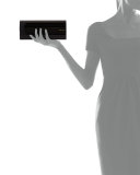 Sweetie Flap-Top Acrylic Clutch Bag, Black