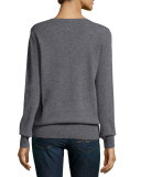 Long-Sleeve V-Neck Relaxed-Fit Cashmere Sweater 