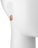 18k Rose Gold Orange Sapphire & Diamond Hoop Earrings