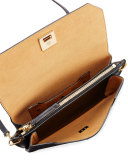 Milla Small Leather Clutch Bag, Black