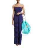 Appleton Sheer-Insert Strapless Jumpsuit