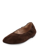 Pond Suede Ballerina Flat, Chocolate