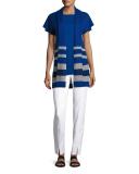 Sleek Viscose Jersey Crystal-Trim Tee