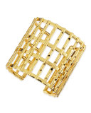 Gold Plated Bamboo Lattice Cuff 