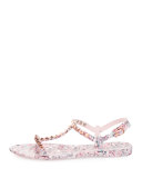 Sava Studded Jelly Sandal, Pink Multi