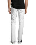Westham Moto-Style Tapered Jeans, Vintage White