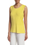 Sleeveless Gauze Knit Long Tank, Petite