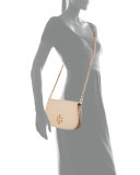 Britten Leather Flap Clutch Bag, Light Oak