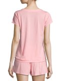 Hello Sunshine Shortie Pajama Set, Light Pink