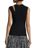 Sleeveless Ruched Jersey Tank 