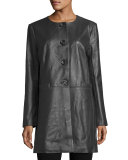 Basic Long Leather Jacket