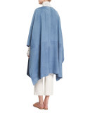 Sleighton Suede Poncho, Dusky Sky Blue
