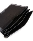 Azuba Colorblock Leather Clutch Bag, Black/Oxblood