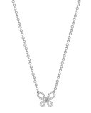 Eden 18k White Gold Diamond Single Butterfly Pendant Necklace
