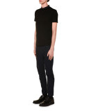 Tech Stretch Wool-Blend Biker Pants, Navy
