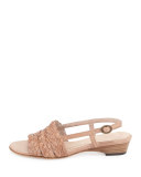 Ginny Woven Slingback Sandal, Natural
