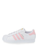 Superstar Original Fashion Sneaker, White/Pink