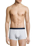 Dot-Print Hipster Boxer Briefs, White