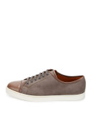 Levah Suede Low-Top Sneaker, Gray