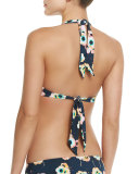 Cabana Rose Floral-Print Halter Swim Top