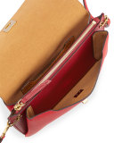 Milla Small Leather Clutch Bag, Ruby Red