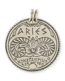 Aries Carved Zodiac Pendant with Diamond
