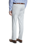 Flat-Front Cotton Trousers