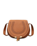 Marcie Small Leather Crossbody Bag, Tan