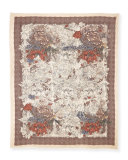 Rosalia Floral Wool & Silk Scarf, Brown/Beige