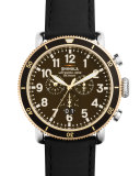47mm Runwell Sport Chronograph Watch with Black Strap