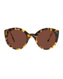 Palm Beach Round Sunglasses, Tortoise