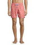 Guillauche Flop Printed Swim Trunks, Red