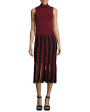 Jude Solid & Printed Car-Wash Skirt, Pomegranate