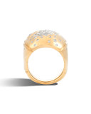 Bamboo 18k Gold Diamond Dome Ring, Size 7