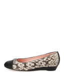 Paola Snake-Embossed Leather Ballerina