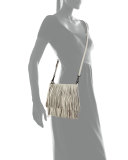 Finn Fringe Crossbody Bag, Light Gray
