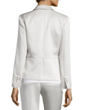 Rory Satin Single-Button Jacket, Champagne