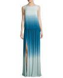 Cheyenne Ombre Cutaway-Back Tank Top, Pacific Blue Ombre