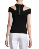 Sleeveless Racer-Cutout Tank, Black