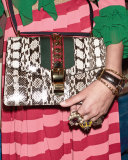 Sylvie Small Snakeskin Shoulder Bag, Roccia