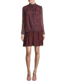 Marisa Printed Chiffon Skirt, Montage Mini Rubiate