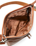 Le Foulonné Flat Crossbody Bag, Cognac