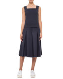 Caro Pleated Flared Pants, Slate