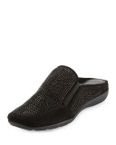 Gadar Crystal Suede Mule, Black
