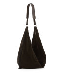 Sling 15 Tassel Suede Hobo Bag, Black
