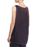 Scoop-Neck Split-Hem Tank, Maroon