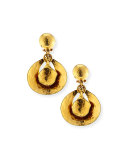 Hammered 24K Gold Drop Earrings