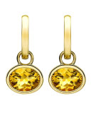 DROP OVAL CITRINE EARRINGS