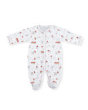 Fire Chief Pima Footie Pajamas, White, Size 0-9 Months